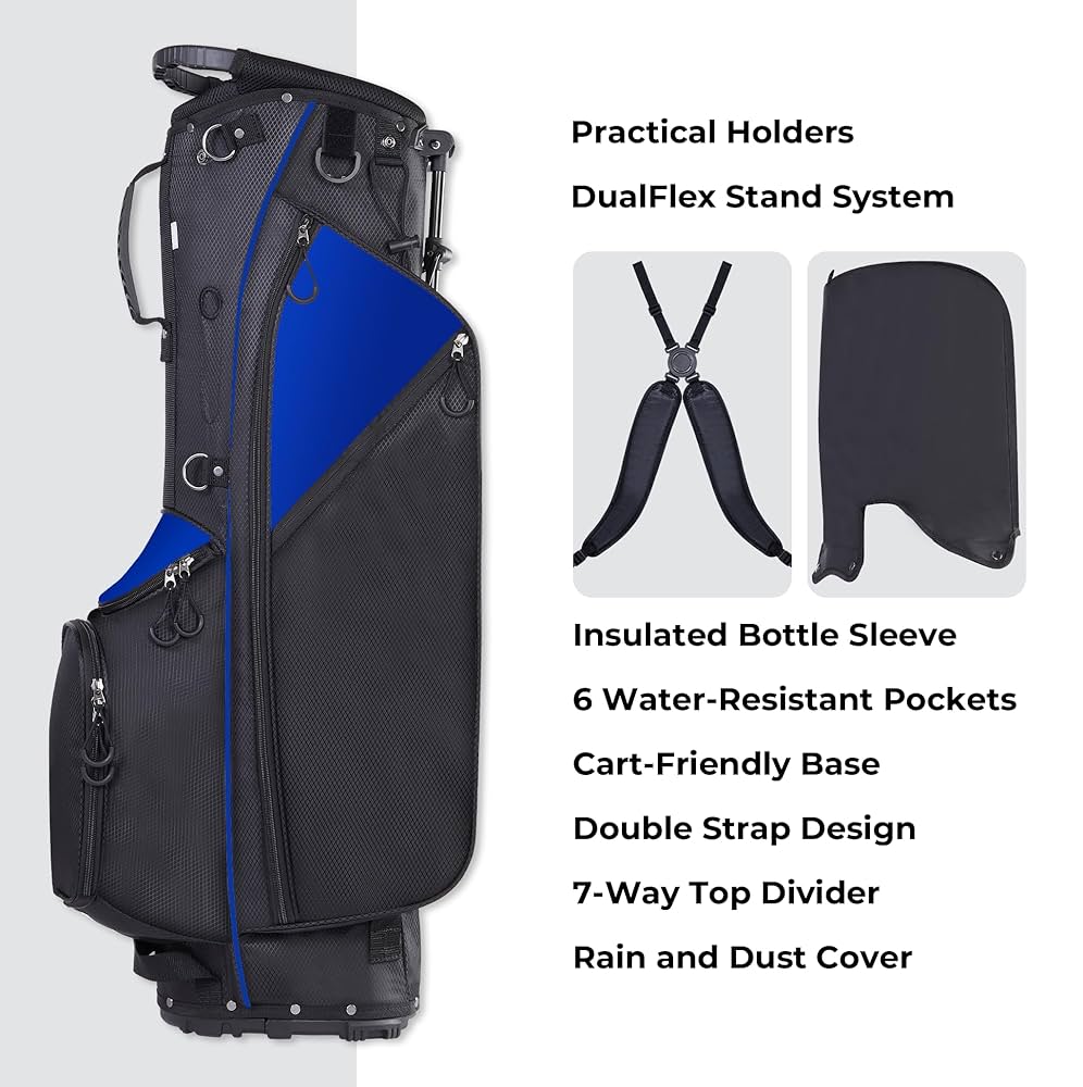 スタンドゴルフバッグ ブラックとターコイズ スタンドゴルフバッグ ブラックとターコイズ スタンドゴルフ